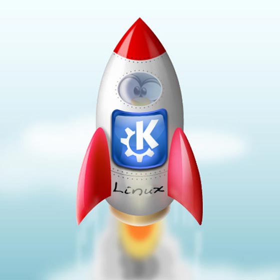 Linux Penguin on Kde Rocket