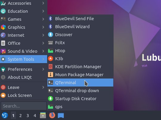 Step-by-step Brackets Lubuntu Installation Tutorial - Open Terminal