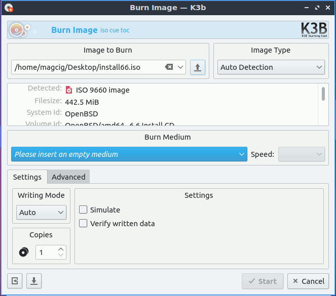 How to Burn ISO Image to CD/DVD Disk on KDE Neon 5.x Visual Guide - Start Burning