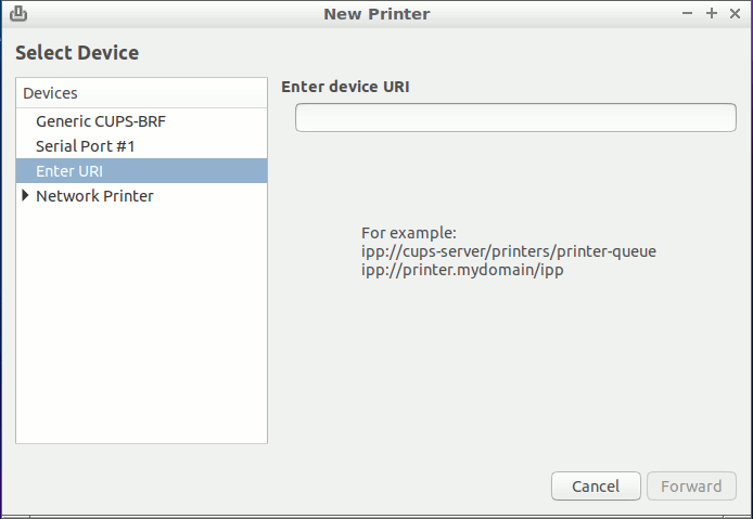 Linux Lxde Add Printer Easy Guide - Select Device