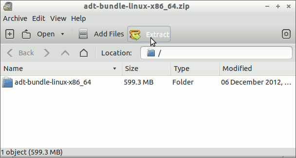 Install Eclipse ADT for Android on Lubuntu 14.04 Trusty - Lubuntu Android SDK ADT Bundle Extraction