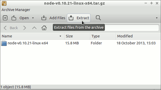 Install & Getting-Started with Node.js on openSUSE 13.X Linux - Extract Node.js Archive