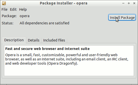 Lubuntu Installing the Opera Web Browser