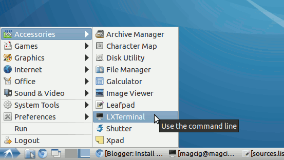 Linux Lubuntu Open Terminal