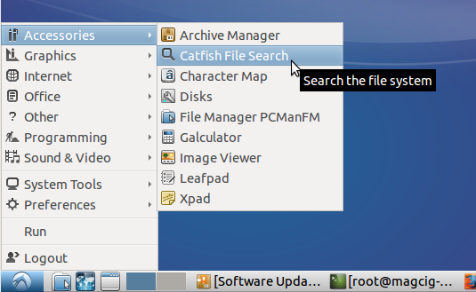 How to Search for Files/Pictures/Images/Folders with Catfish on Lubuntu Linux - Running
