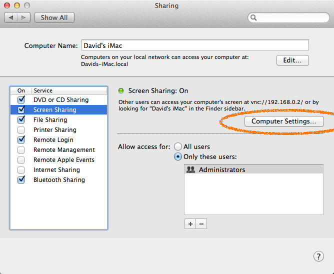 Linux to macOS Desktop Sharing Quick Start - set password 1