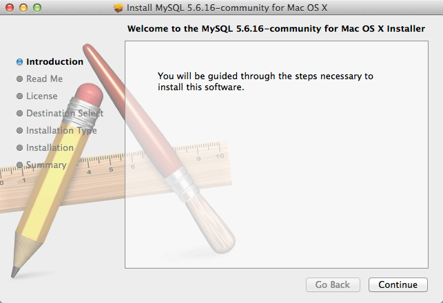Install the Latest MySQL on macOS Mavericks 10.9 - Installing 1