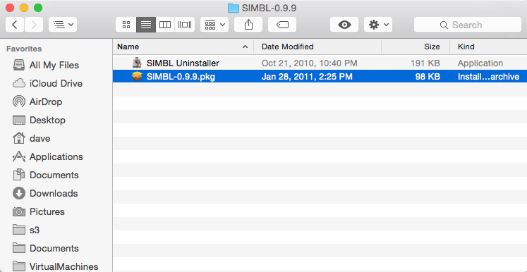 Installing SIMBL on macOS 10.10 Yosemite - SIMBL Package