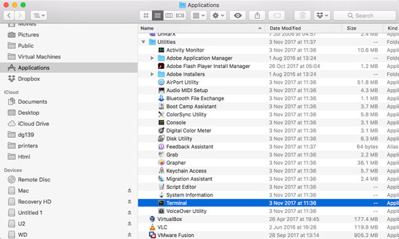 Installing Gradle Mac High Sierra 10.13 OS X - Open Terminal
