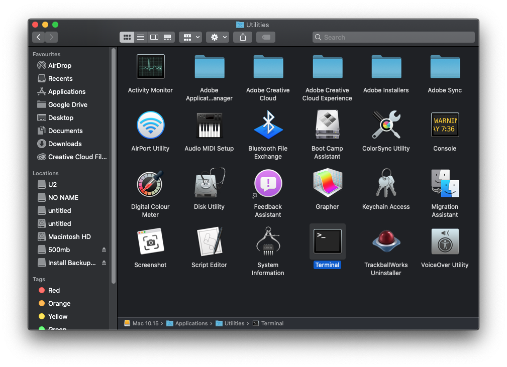 Mac OS Catalina Installing GutenPrint Easy Guide - Open Terminal