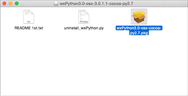 Installing wxPython for macOS Cocoa 10.9 Mavericks - Running Installer