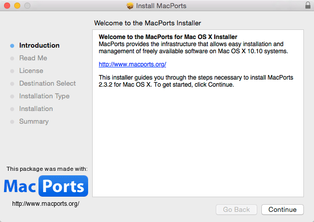 Install MacPorts macOS 10.10 Yosemite - Installing Macports