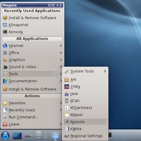 Mageia Linux 2 KDE Open Terminal