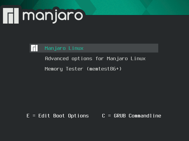 GNU/Linux Manjaro Runlevel 3 - edit grub command