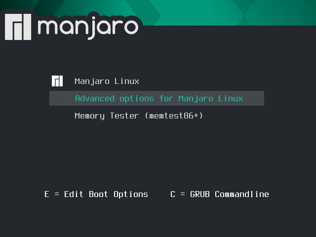 GRUB Advanced Options