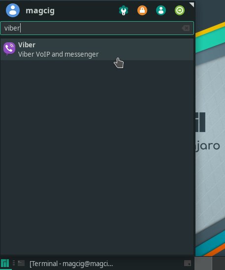 Installing Viber on Manjaro 20 - Launcher