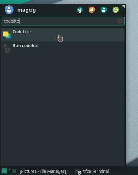How to Install CodeLite on Archman GNU/Linux - Launcher