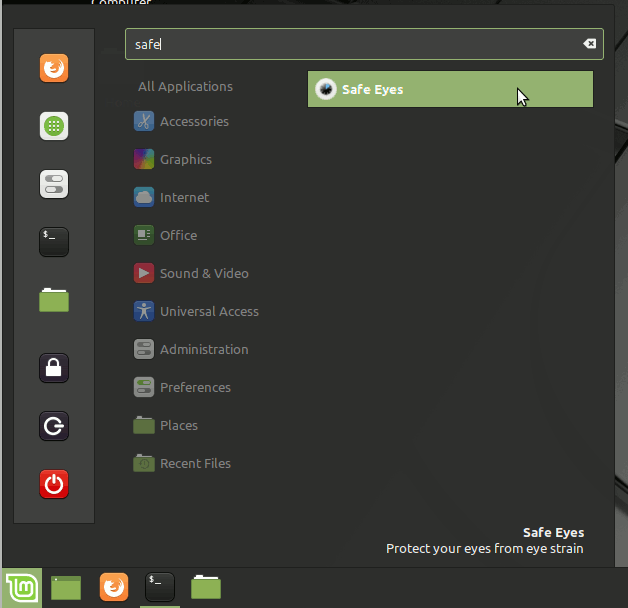 Safe Eyes Linux Mint 17 Installation Guide - Launcher