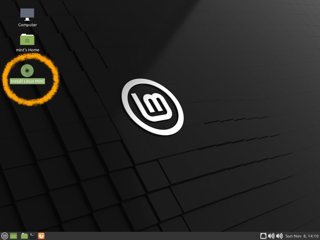 Step-by-step Linux Mint 20 Alongside Windows 11 Installation - Start Installation