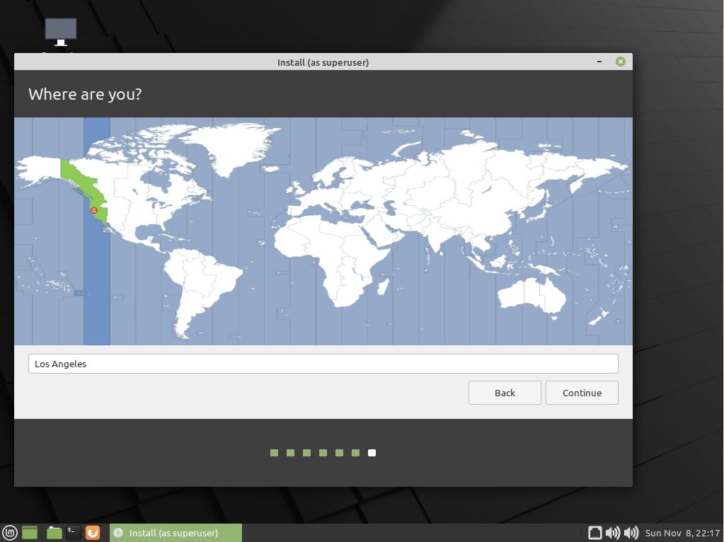 Install Linux Mint 20.x Mate on VirtualBox - Set Time-Zone
