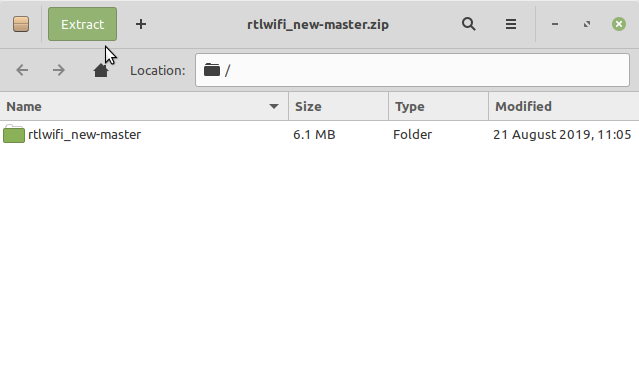 Step-by-step Realtek rtl8192EU Driver Fedora 34 Installation - Extraction