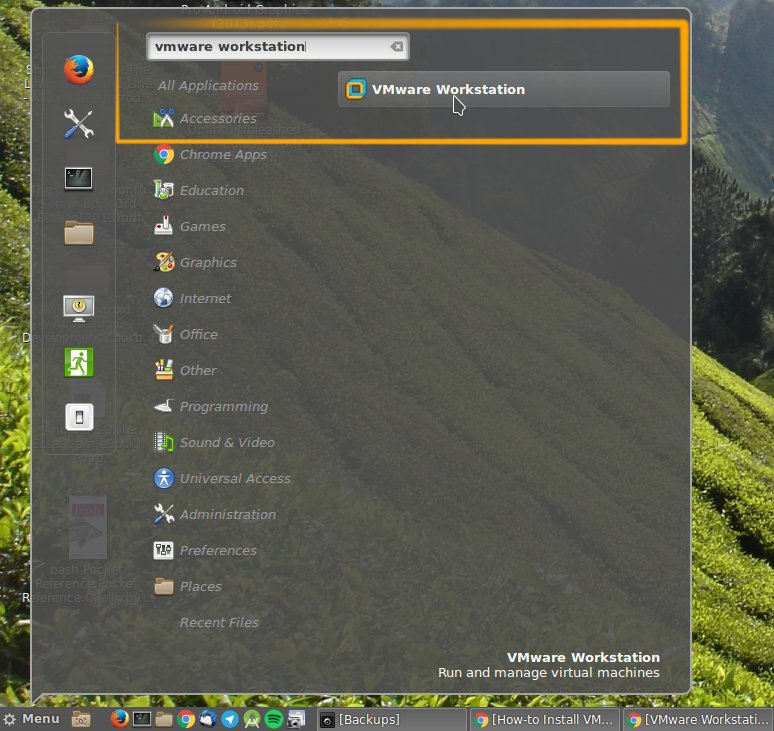 How to Install VMware Workstation Pro 12 Linux Mint 18 - VMware Workstation Pro 12 GUI