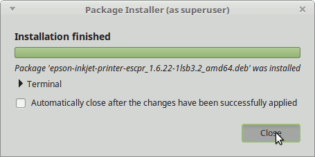 epson-inkjet-printer-escpr Driver Linux Mint 20 Installation - Authentication