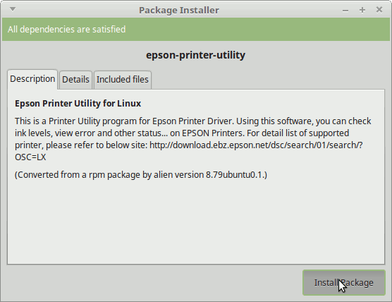 How to Download and Install Epson XP-205|XP-207 Driver in Linux Mint 18 - Start Installation