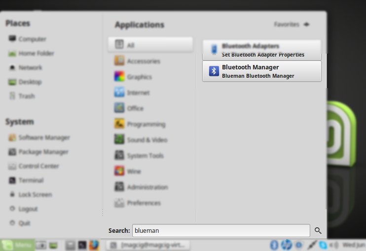 How to Connect Apple Bluetooth Magic Trackpad in Linux Mint 18 - System Tray Launcher