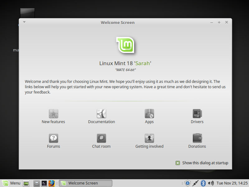 Install Linux Mint 18 Sarah Mate on VMware Workstation 12 - Desktop