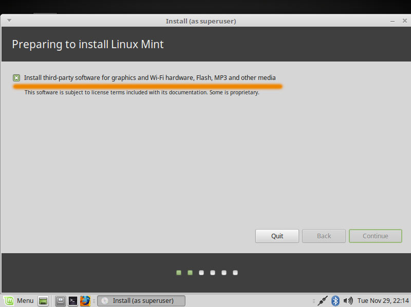 Install Linux Mint 18 Sarah Mate on VMware Fusion 8 - 3rd Party Software Installation