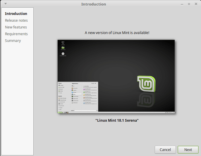 How to Upgrade from Linux Mint 18 Sarah to Linux Mint 18.1 Serena - Updating Wizard