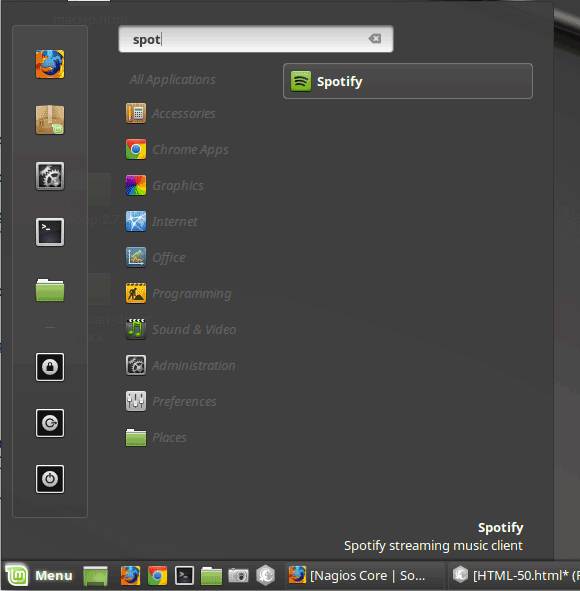 Spotify Linux Mint 19 Mate Installation Guide - Launcher