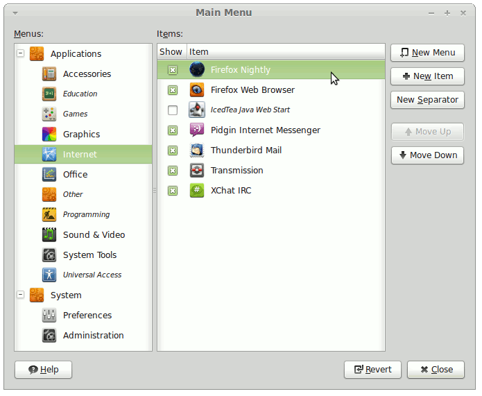 Linux Mint 13 Main Menu With New Launcher