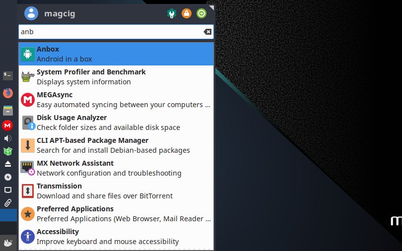 How to Install Anbox in MX Linux - Desktop Launcher