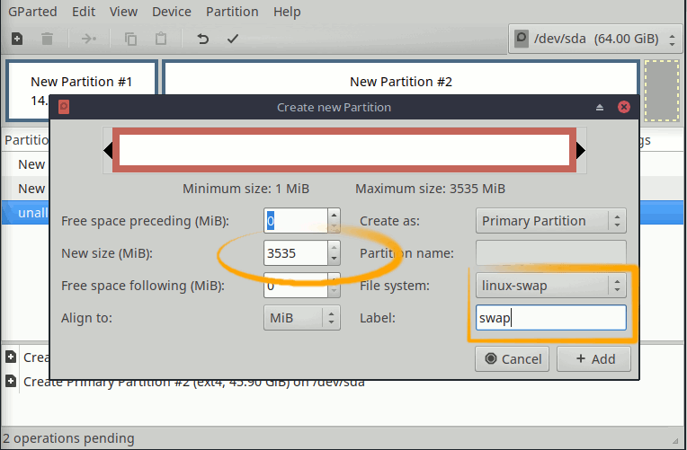 MX Linux 19 Custom Partition Layout Visual Guide - Making Swap