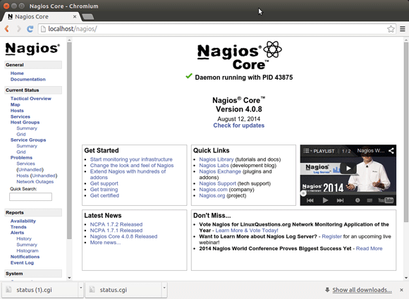 Nagios 4 Quick Start on Linux Kubuntu 16.04 Xenial LTS - Nagios Web Interface