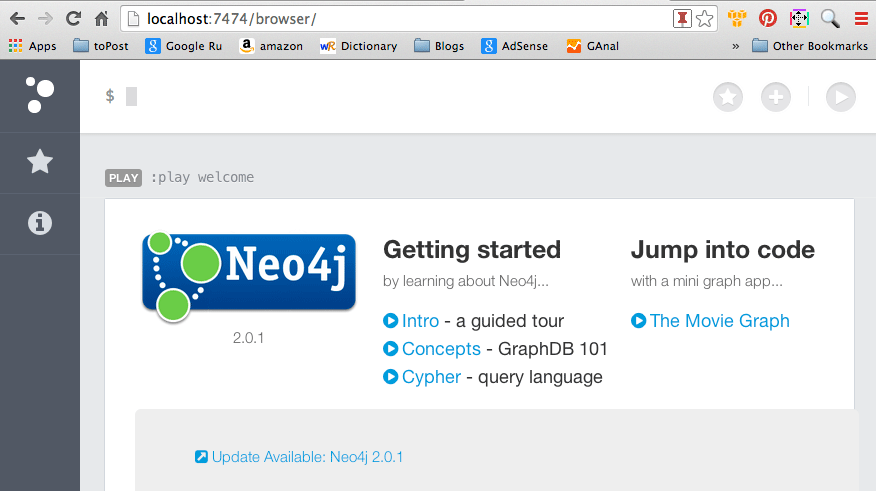Install Neo4J for Mac 10.9 Ubuntu 14.04 Trusty LTS 32/64-bit - Neo4J on Browser