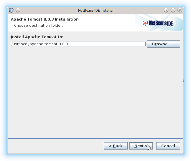 How to Install NetBeans on Fedora 25 - Apache Tomcat 8 Server