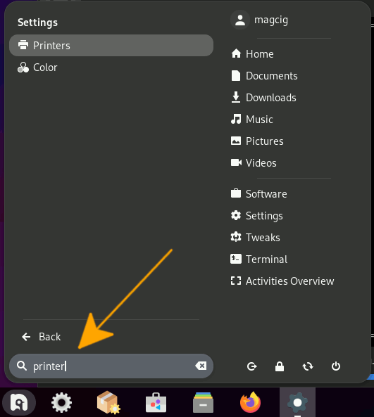 Settings Add Printer