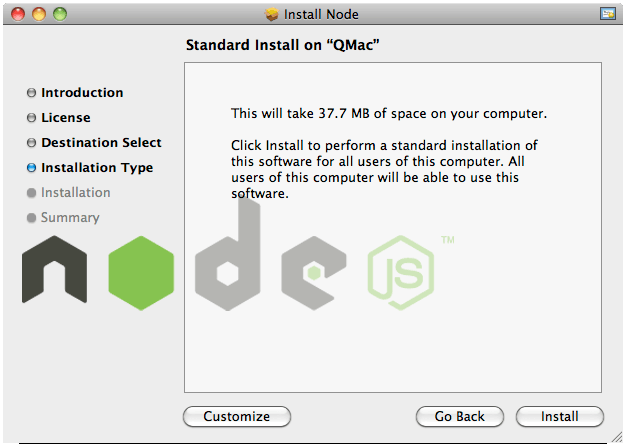 Installing Node.js on Mac 2