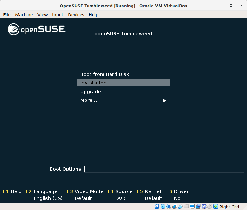 How to Install openSUSE Tumbleweed Virtual Machine on VirtualBox - Installation