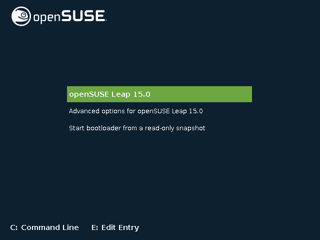 openSUSE 15 Boot Single User Mode Easy Guide - openSUSE GRUB Splash