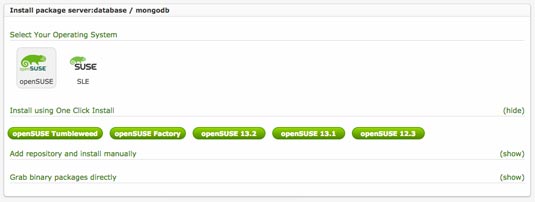 Installing MongoDB on openSUSE 13.X - One-Click Installer