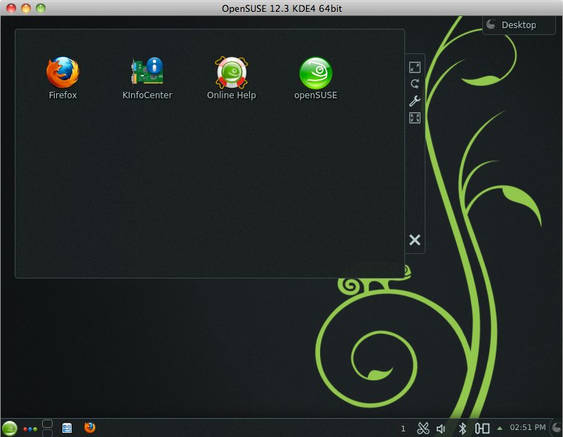 Install openSUSE 12.3 KDE on VMware Fusion 5 - Desktop