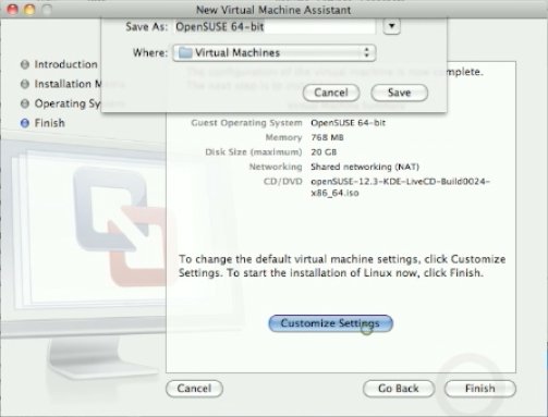 Install openSUSE 12.3 KDE on VMware Fusion 5 - 3