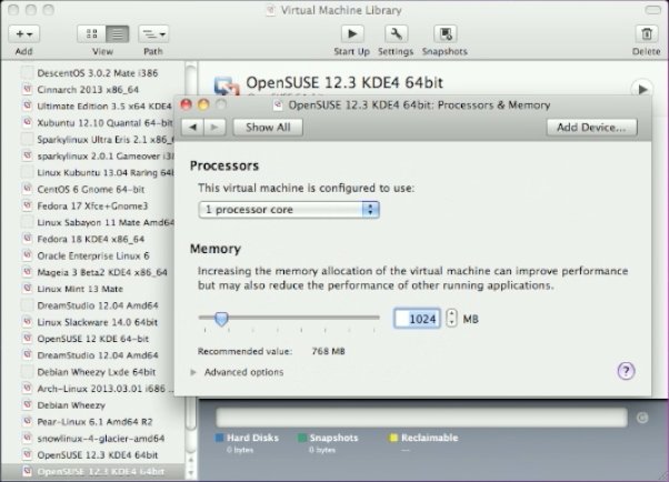 Linux PureOS 7.0 GNOME Installation VMware-Fusion 5 - Setting Ram