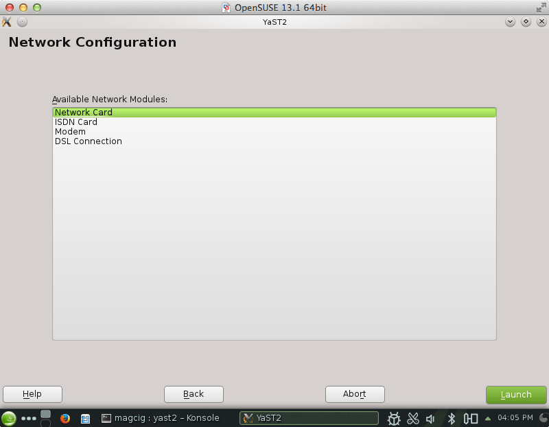 OpenSUSE 13.X How to Enable Internet Connection - Yast2 Network SetUp
