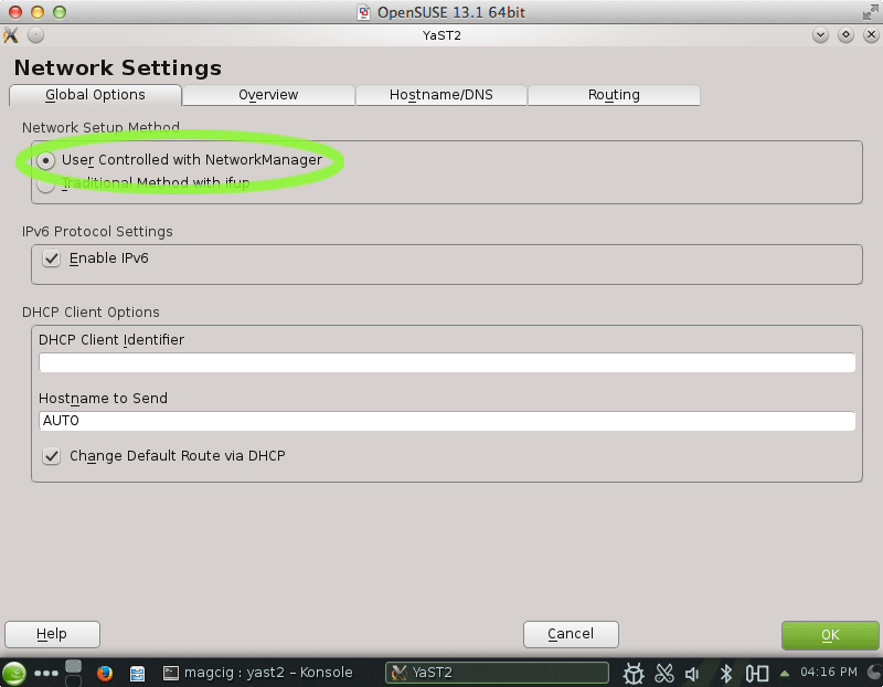 Solve Wireless Greyed Out on Network Manager for openSUSE 13.X KDE - Enabling Network Manager