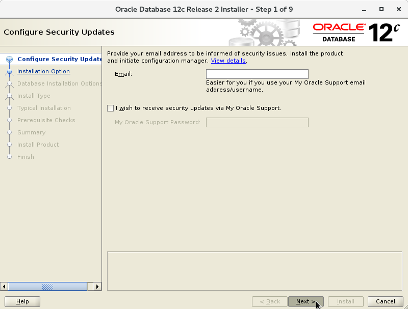 Oracle Database 12c R2 Installation for CentOS 6 Step 1 of 13